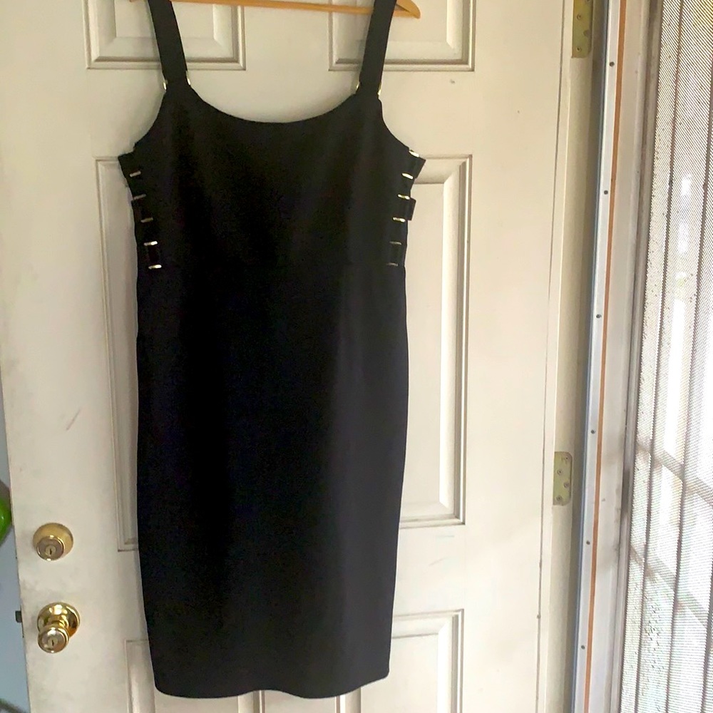 Black cocktail dress cool side panels
